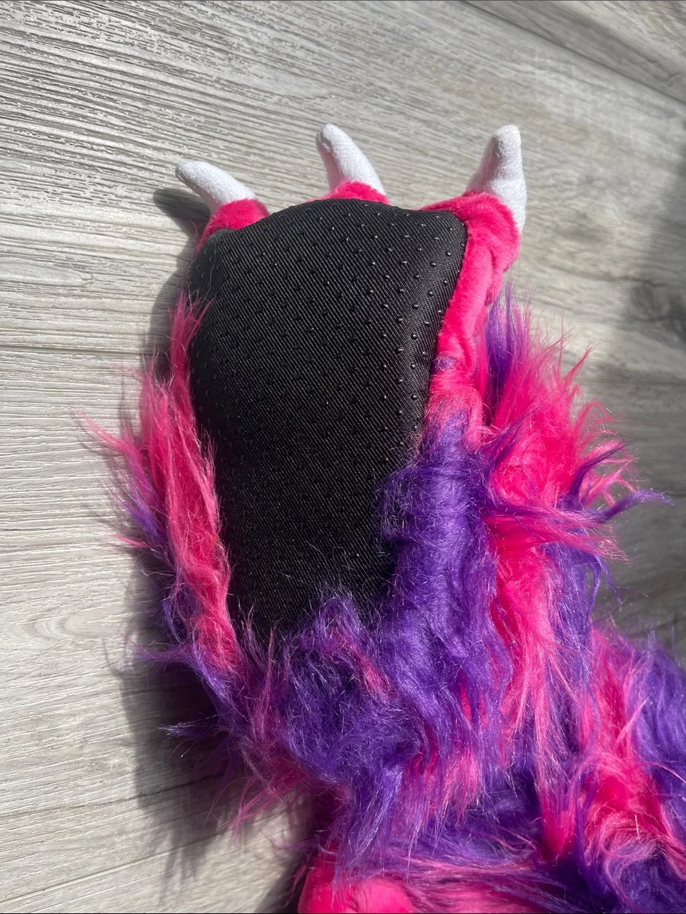 NWOT Plush Monster Paw Slippers for Kids - Pink & Purple